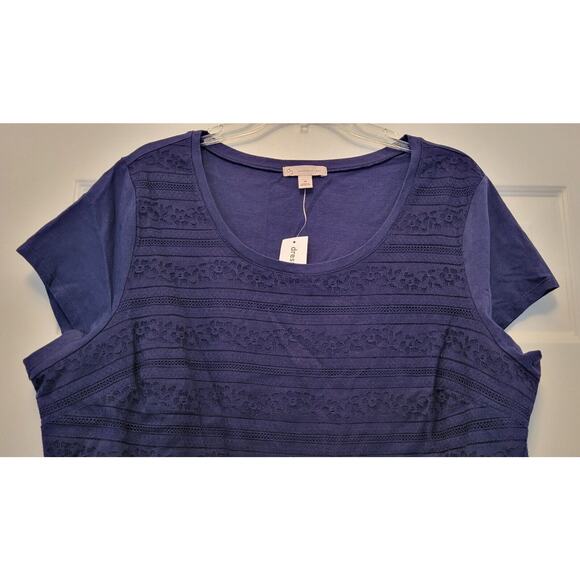 NWT Dressbarn Blue Pullover Short Sleeve Shirt Size 1X - Picture 7 of 13